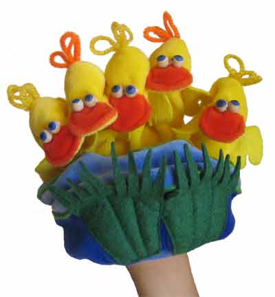 Les canards dans la mare - marionnette à 5 doigts - Enfant