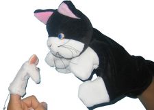 marionnette chat et souris, marionnette-main chat, marionnette-doigt souris