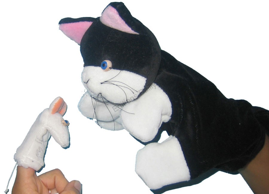 Marionnette Chat et Souris, marionnette à main chat et souris