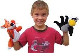 marionnette enfant corbeau et renard