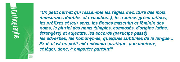 Extrait carnet orthographe